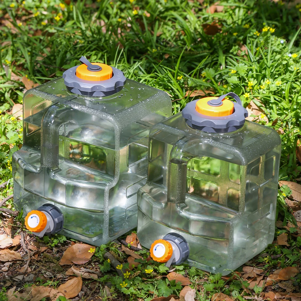 8L /12L /15L 캠핑용 비상 물 저장통(스피곳 포함) 휴대용 물탱크 (캠핑, 야외 하이킹용)