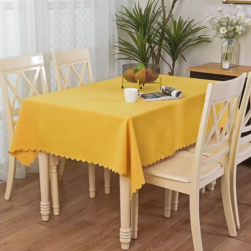 

GGWa7se Yellow Colored Tablecloth Waterproof and Oil Resistant Tea Table Cloth Rectangular