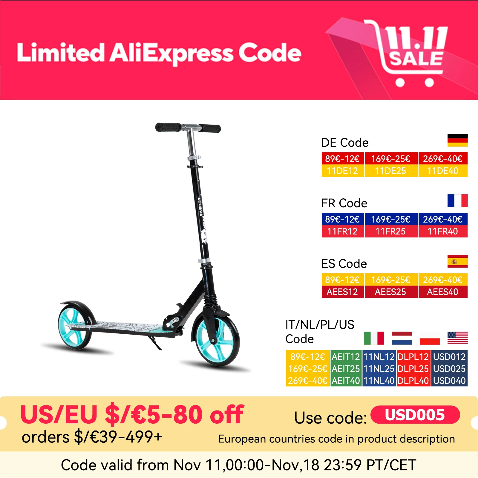 JOYSTAR Scooter for Kids Ages 5-9Teens, 8 inch Wheel Scooter for Boys Girls, Foldable Kids with Adjustable Handlebars