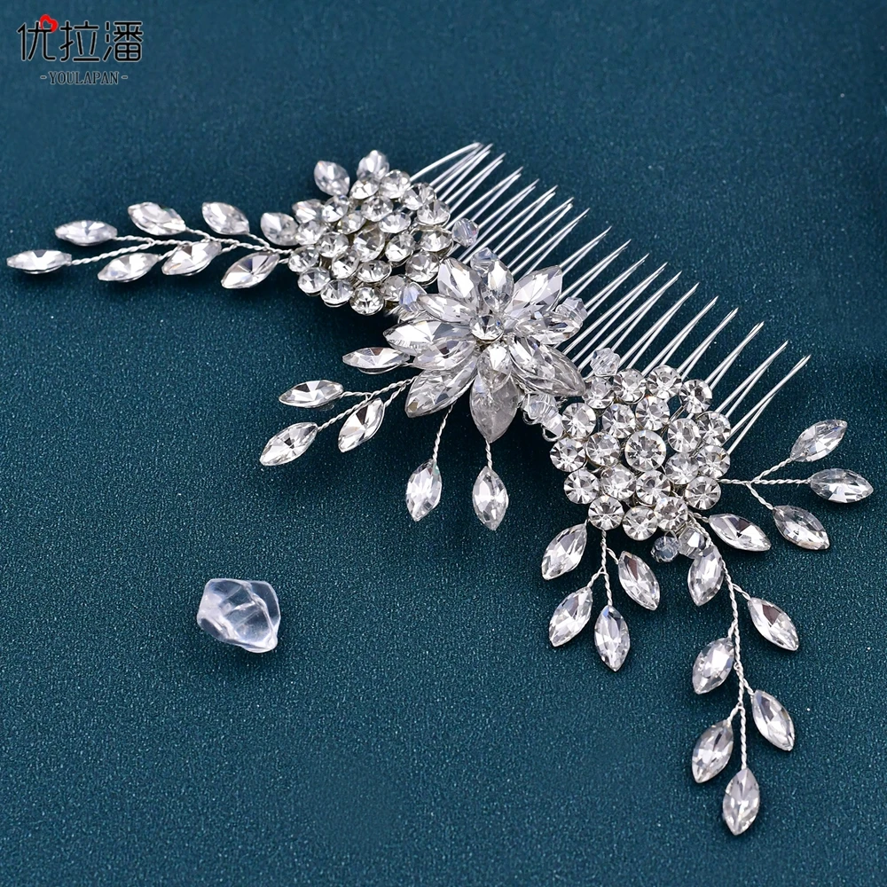 TOPQUEEN Wedding Tiara Bridal Combs Rhinestone Wedding Headwear Wedding Hair Accessories Bridal Headdress Wedding Hair Comb HP77