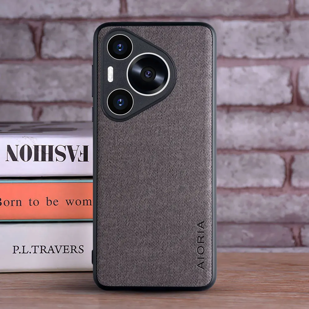Fashion Textile Leather Case - Soft TPU & Hard PC 3-in-1 Material
