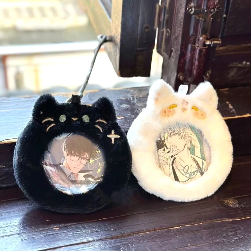 Badge Holder Plush Anime Characters Brooch Protector Cover Coin Cash Storage Bag Display Pendant