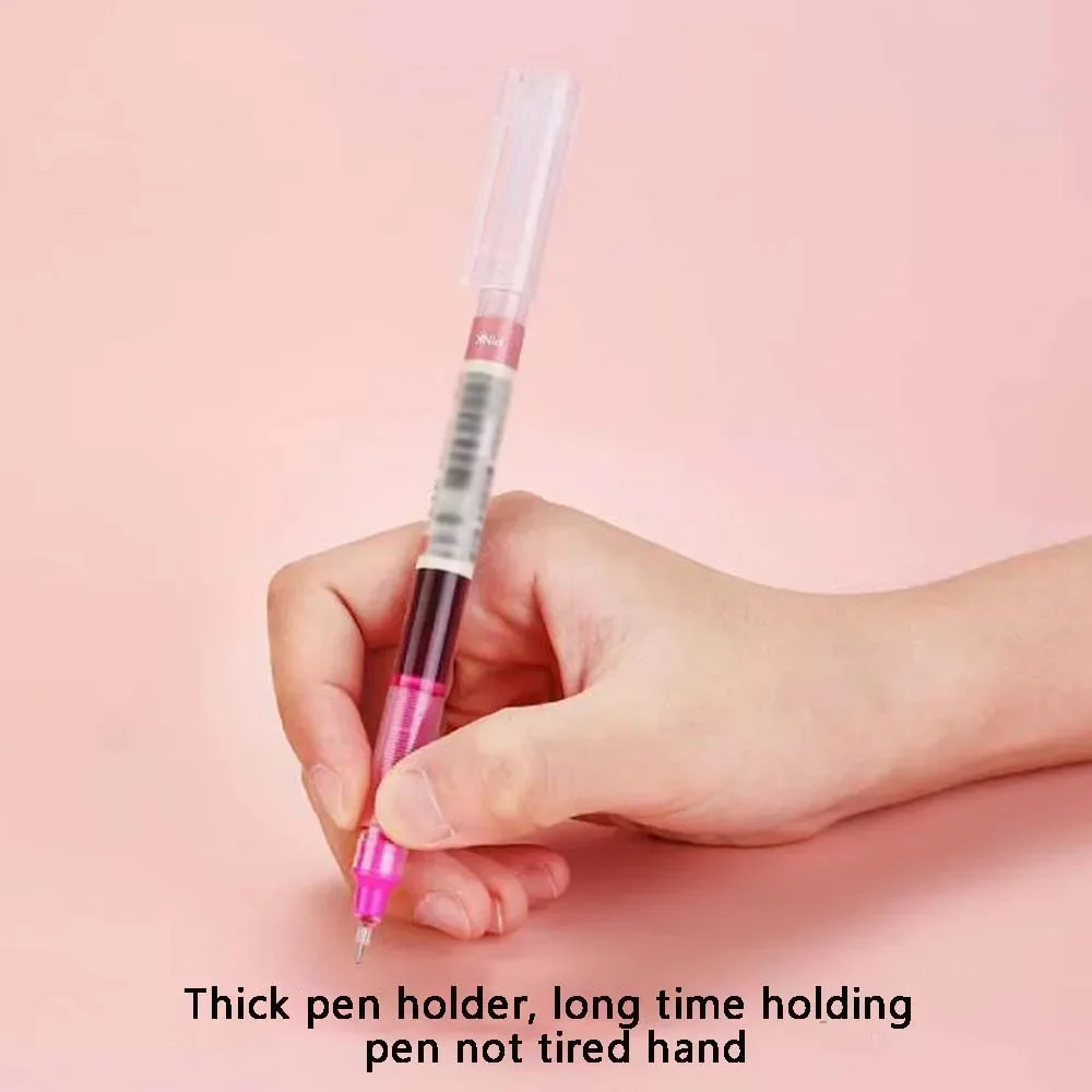Colored Pens 12-24PCS Quick-drying Straight Liquid Full Needle