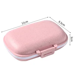 Compact 8-Grid Portable Medicine Organizer & Storage Box (Pink)