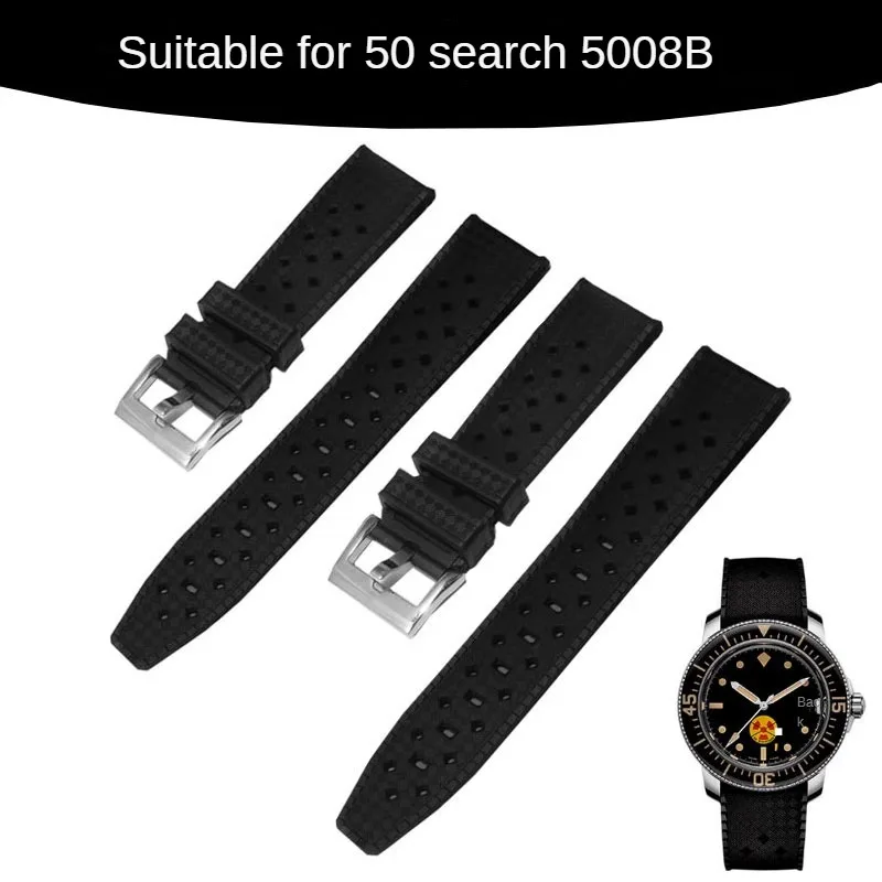 

Substitute Fifty Fathoms 5008B Series Porous Waterproof Silicone Watch Strap With 20mm.