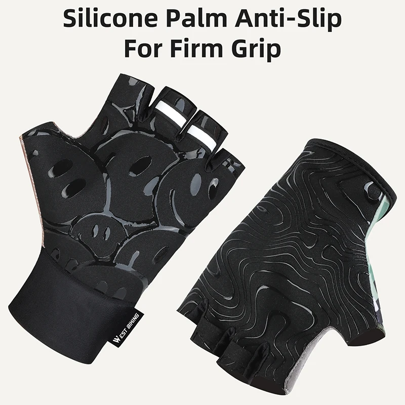 WEST BIKING Children's Gloves Kids Half Finger Gloves Anti-slip Comfortable Cycling Running Gloves for Boys Girls Outdoor Sports