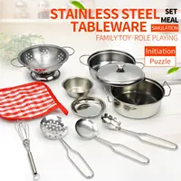 Mini Stainless-Steel Kitchen Toys .A Tiny Size Play House Cooking Utensil Set for Kids . Educational Kitchen Experience. Christm 1