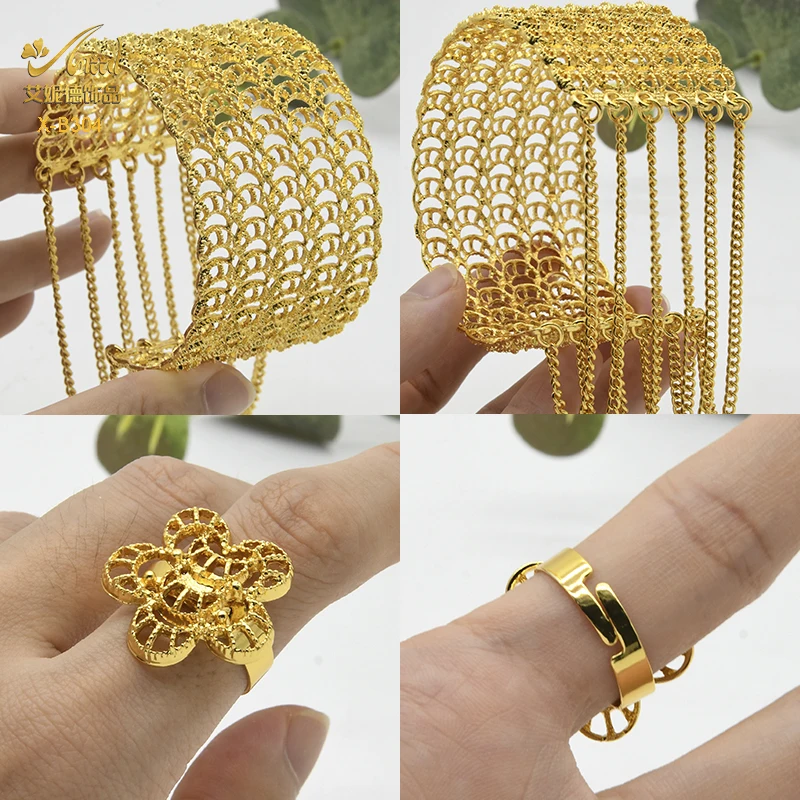 Suave Bracelet Pattern Gold Finger Ring For Men