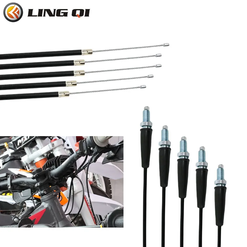 

LING QI Motorcycle 820mm to 1300mm Straight Head Throttle Oil Cable Line For Pit Dirt Motor Bike Motocross ATV Accessories