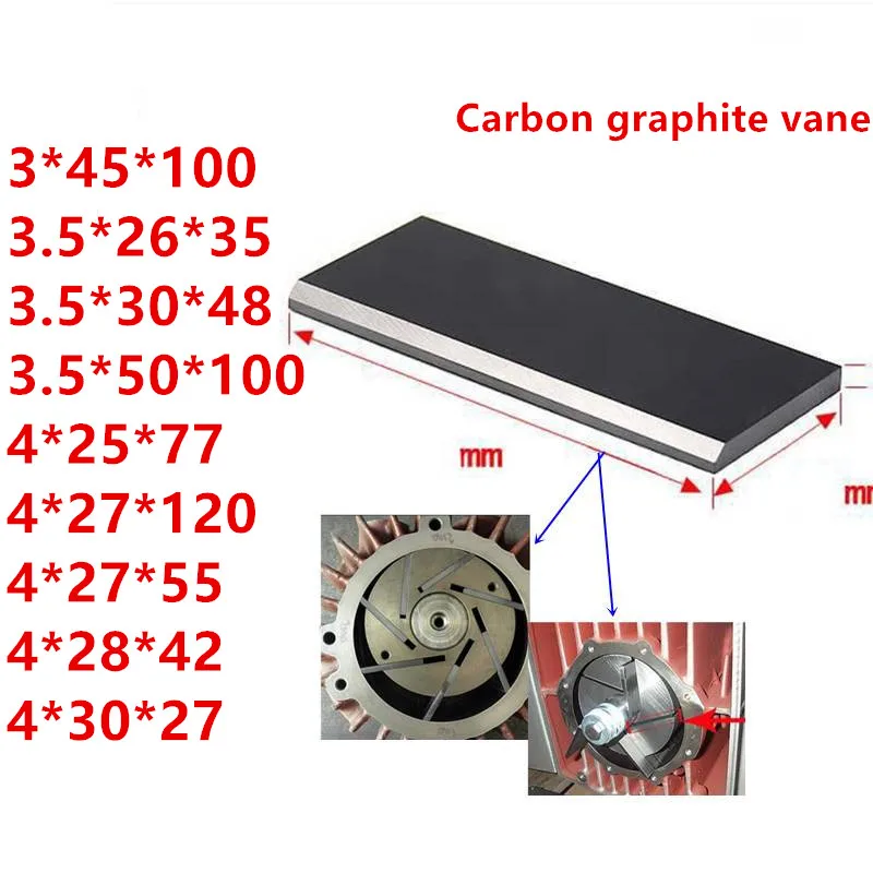 

Thickness 3mm carbon vane supply all models graphite vane For pump