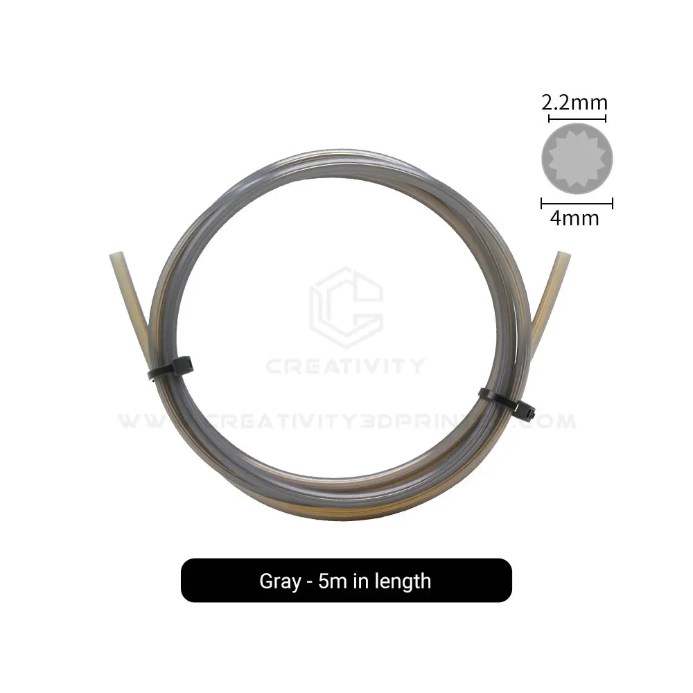Star-Shape High-Temp Low-Resistance PTFE Tube for 3D Printers, 4mm OD x 2.2mm ID
