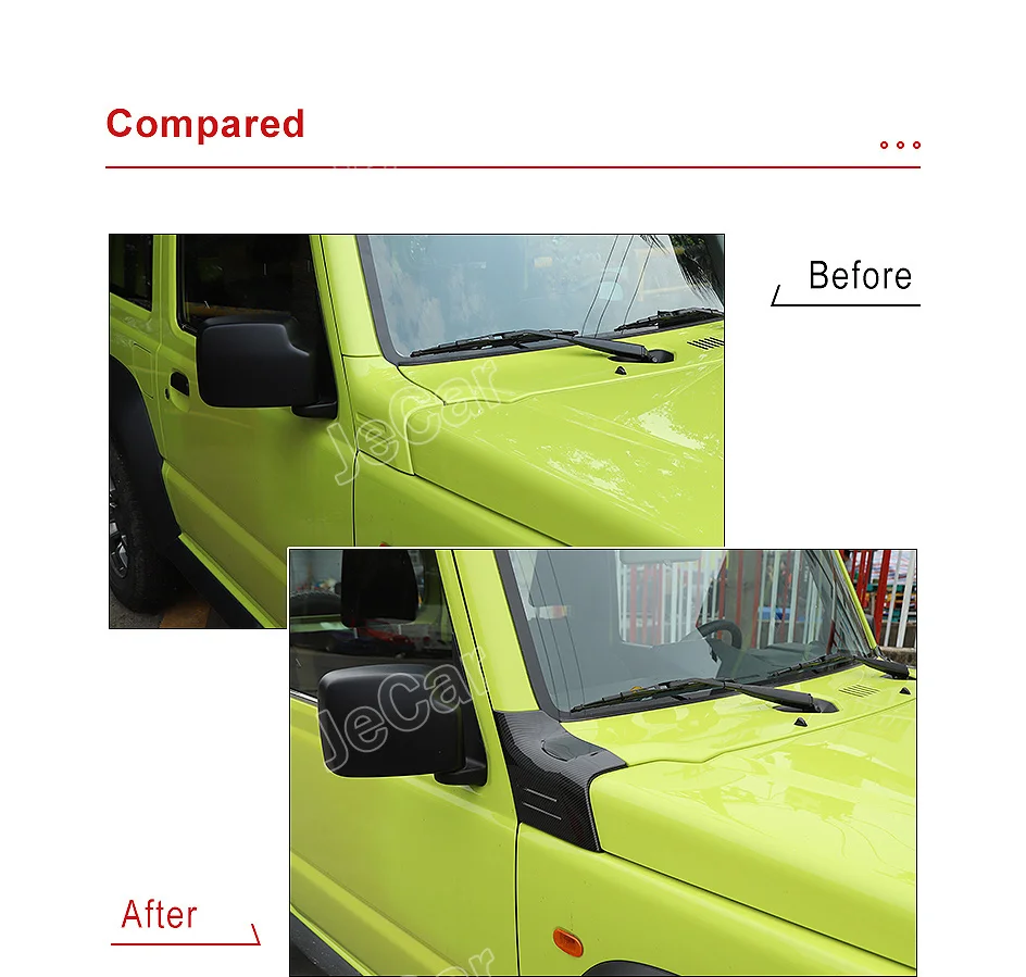 محرك السيارة زاوية غطاء هود الديكور ABS ملصقات لسوزوكي جيمي JB64 2019 حتى زخرفة اكسسوارات السيارات الخارجية