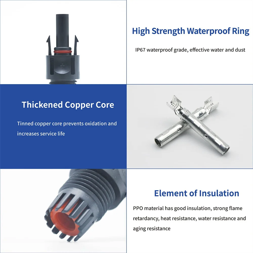 Connettore Solare IP68 Femmina Per Prolunga Cavo - Compatibile Con MC4, 2.5-6mm² - Foto 3