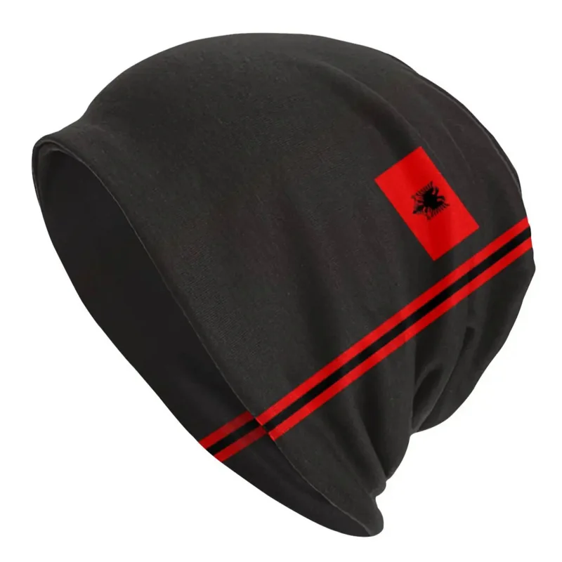 

Albania Flag Stripe For Men Women Unisex Cool Winter Warm Knit Hat Adult Albanian Pa Skullies Beanies Caps