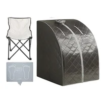 Portable Far Infrared Sauna Full Body Sauna Tent with Heating Foot Pad & Folding Chair for Relaxation & Detox 1