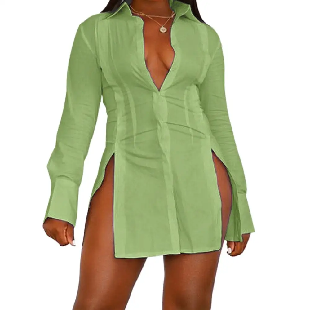 Women Solid Long Sleeve Asymmetrical Blouse Tops