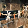 Easter Rabbit Carrot Garlands Wooden Beads Rabbit Hanging Ornaments Home Decor Accessories Holiday Props Supplies Kids Favors 1