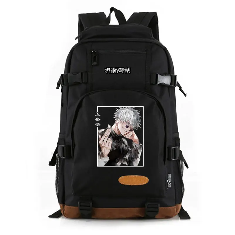 

Jujutsu Kaisen Printed Anime Backpack Student Bag Black Canvas Casual Outdoor Ruckpack Camping backpack Male