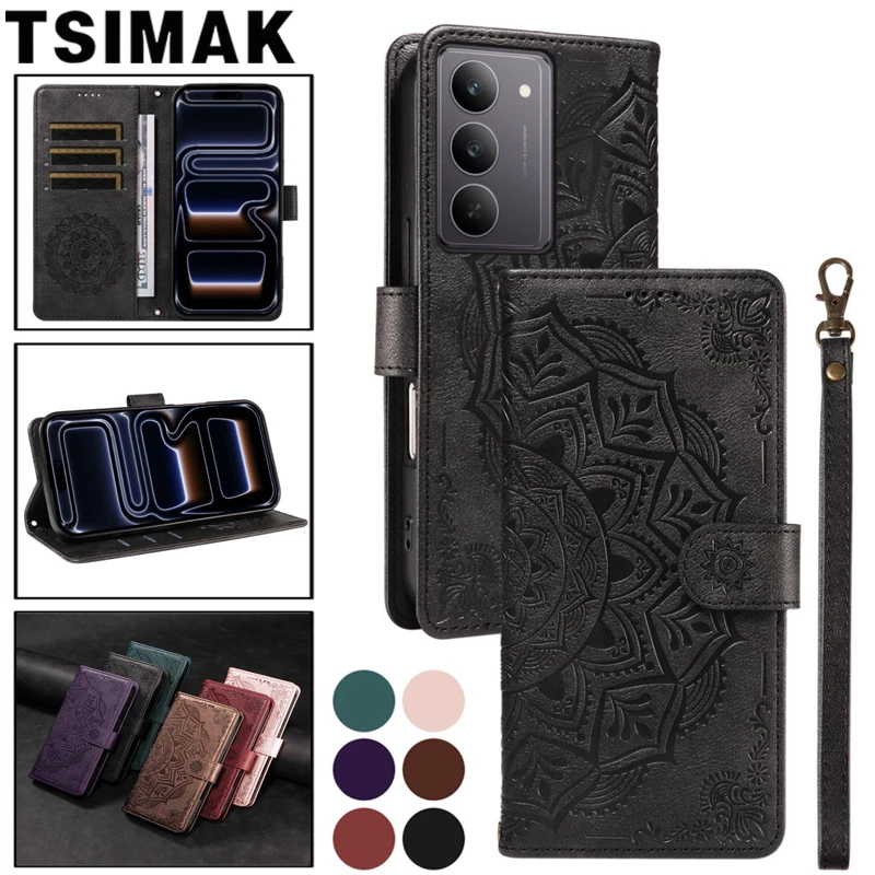 Leather Flip Wallet Case - Universal Smartphone Cover