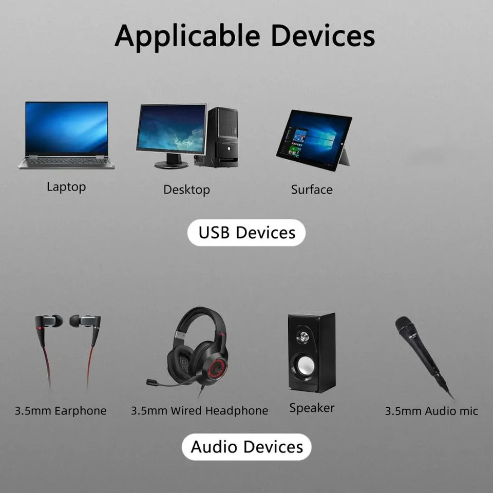USB Sound Card External 7.1 Mini Sound Card USB Sound Card Audio Interface USB Sound Card High Quality USB to 3.5mm Interface