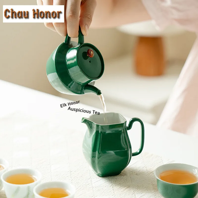 Emerald Green Ceramic Tea Set Complete Set Antique Tea Ceremony Set Tea Soaking Teapot And Tea Cup Set Teaware Accessories Gift