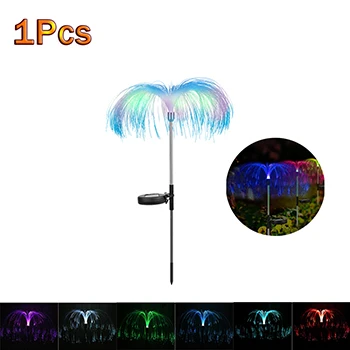 solar camping lights 1-5Pcs LED Solar Garden Light Fiber Optic Jellyfish Lights Outdoor Lawn Garden Landscape Party Decoration Luminous Plug-in Light led solar lights