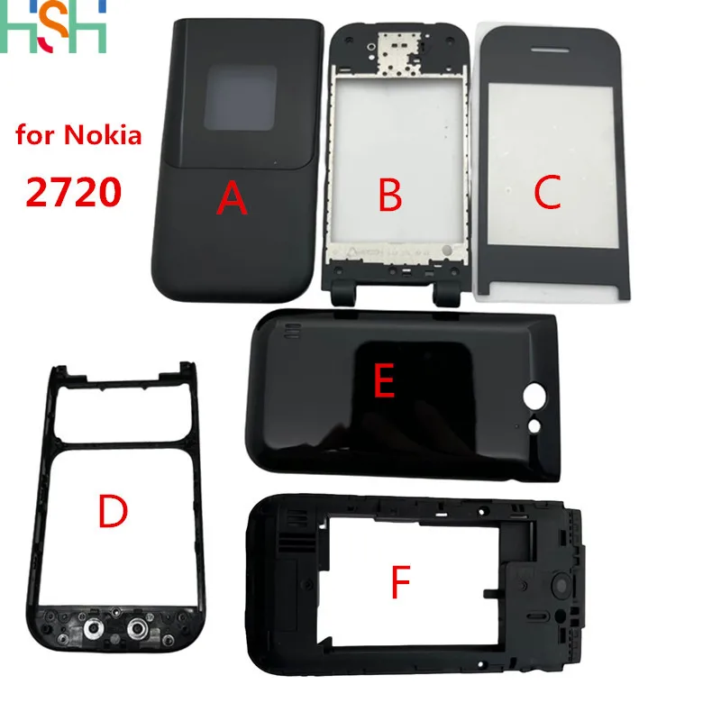 Per Nokia 2720 Coperchio Posteriore Dello Sportello Della Batteria Con Telaio Centrale Nuovo Alloggiamento Completo