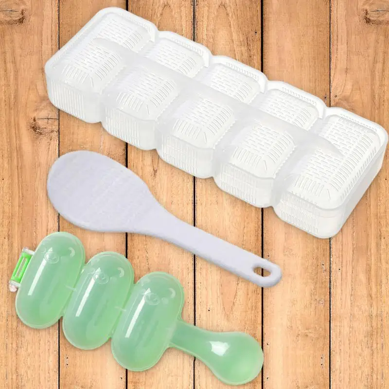 

Five Conjoined Mold 30g Innovative Design Convenient Compact And Wear-resistant Easy To Use Sushi Tools Mold Transparent Abs