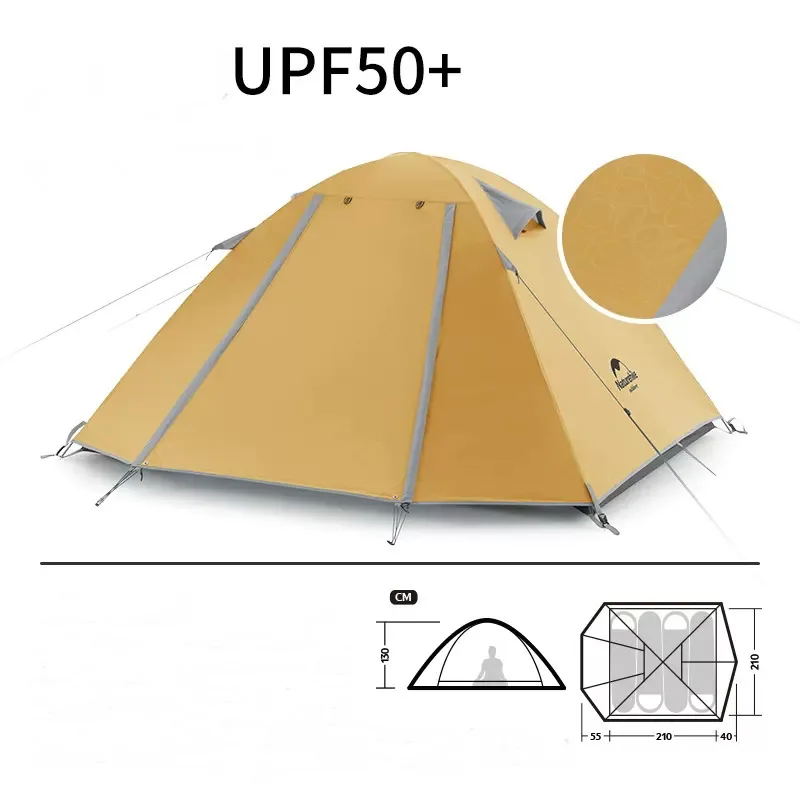 Naturehike-防水性と耐久性のある屋外テント,2〜3人用の4人