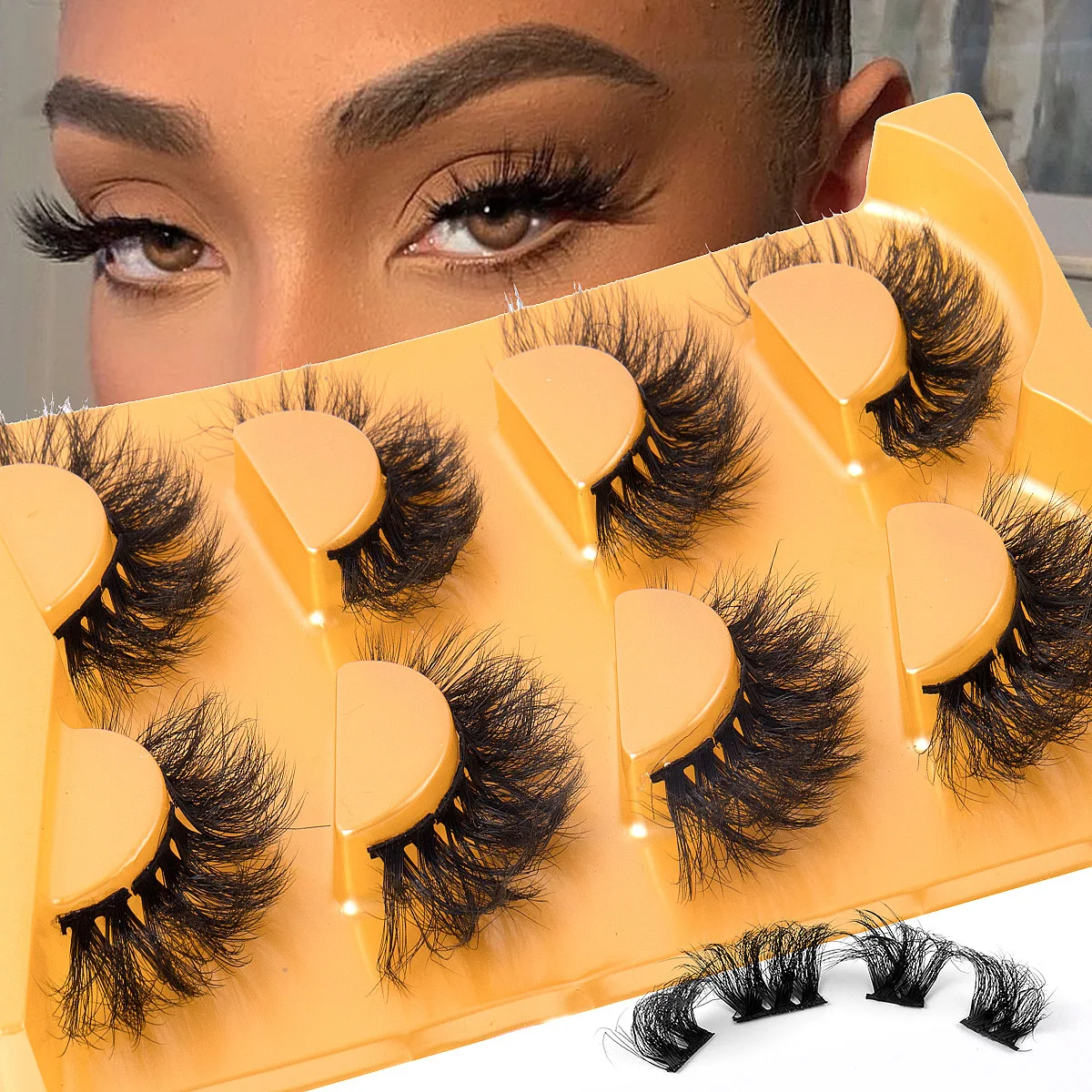 Сегментированные ресницы 3D, прозрачные ресницы, натуральный вид, норковые ресницы, пушистые ресницы кошачий глаз, отдельные ресницы