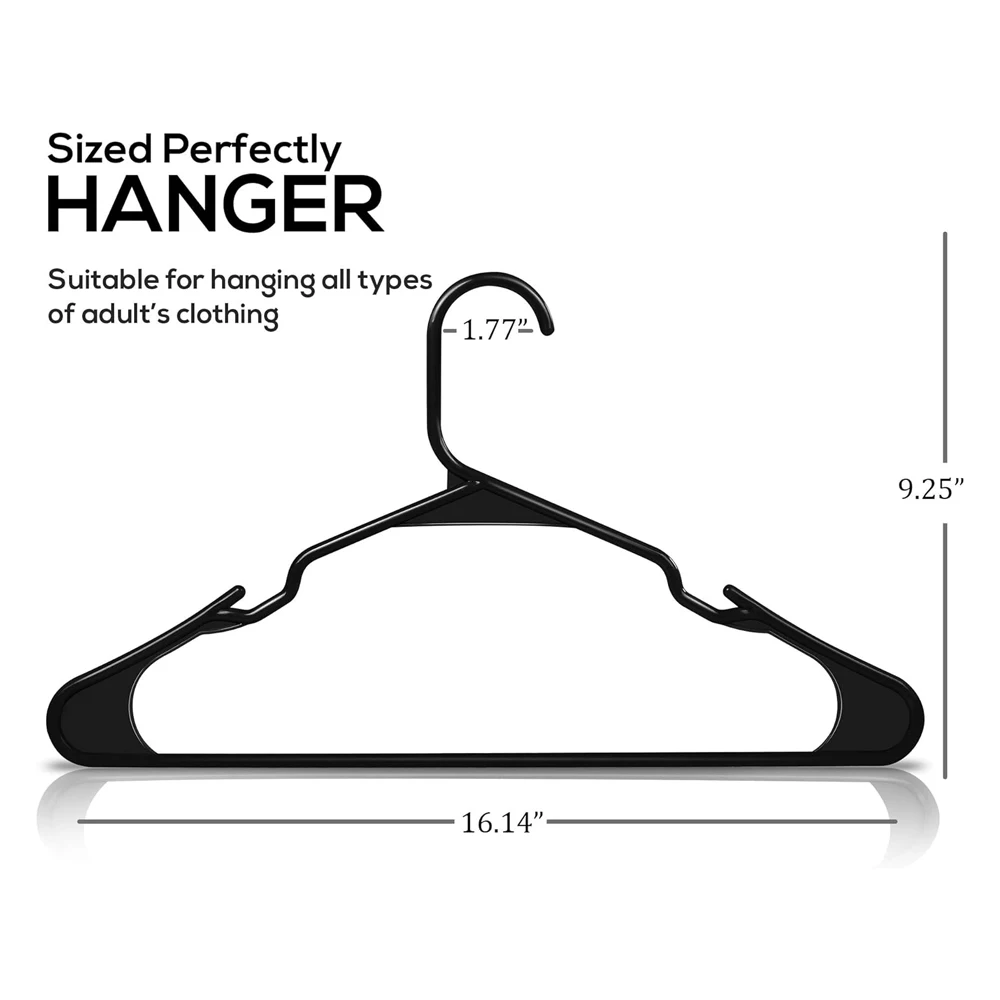 Clothes Hangers 20 Pack-Plastic Hangers Space Saving-Durable Coat Hanger with Shoulder Grooves