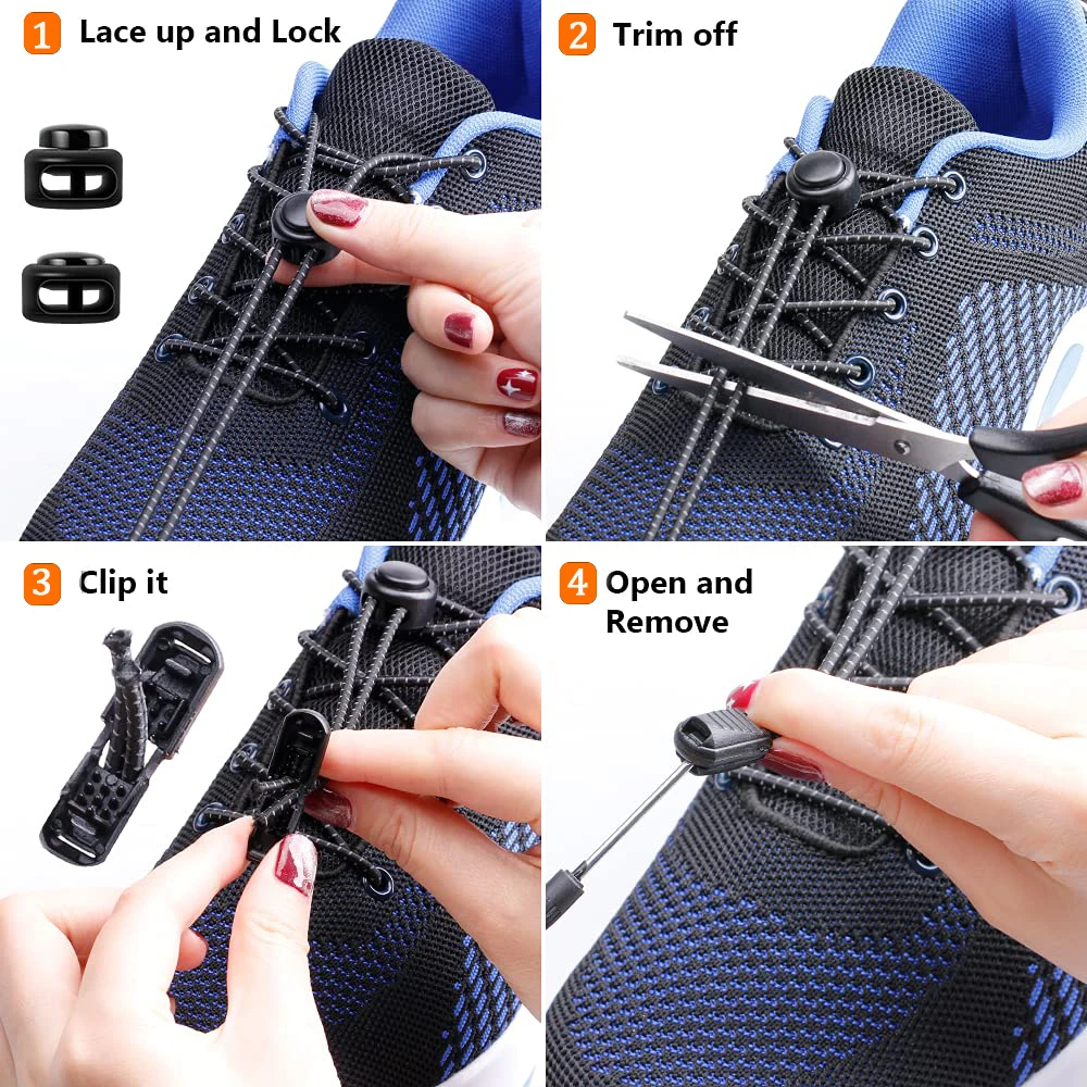 1 Pair of 120CM Elastic Tie-free Sports Shoelaces Strong Lock Rubber Lazy Shoelaces are Suitable for All Kinds of Footwear