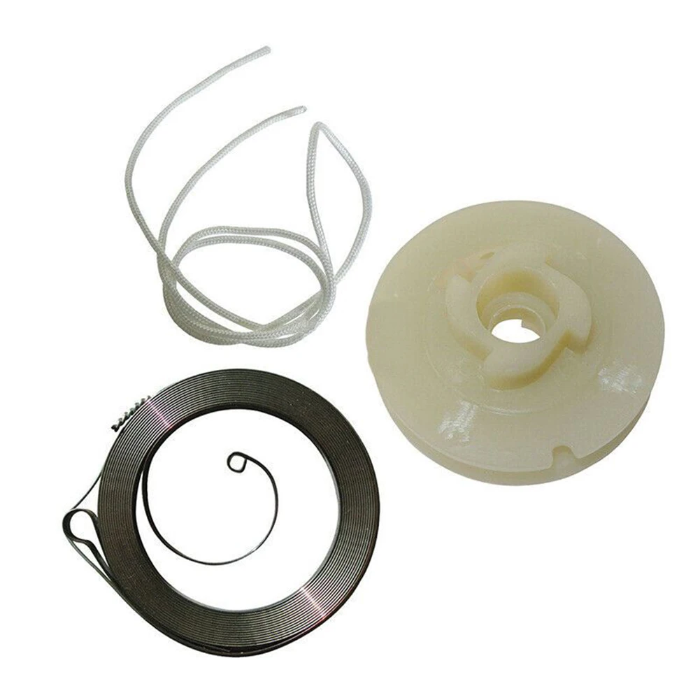 

High Quality Recoil Starter Pull Rope Kit 1m Chainsaw Parts Durable Start Spring Garden Power Tool Accessories
