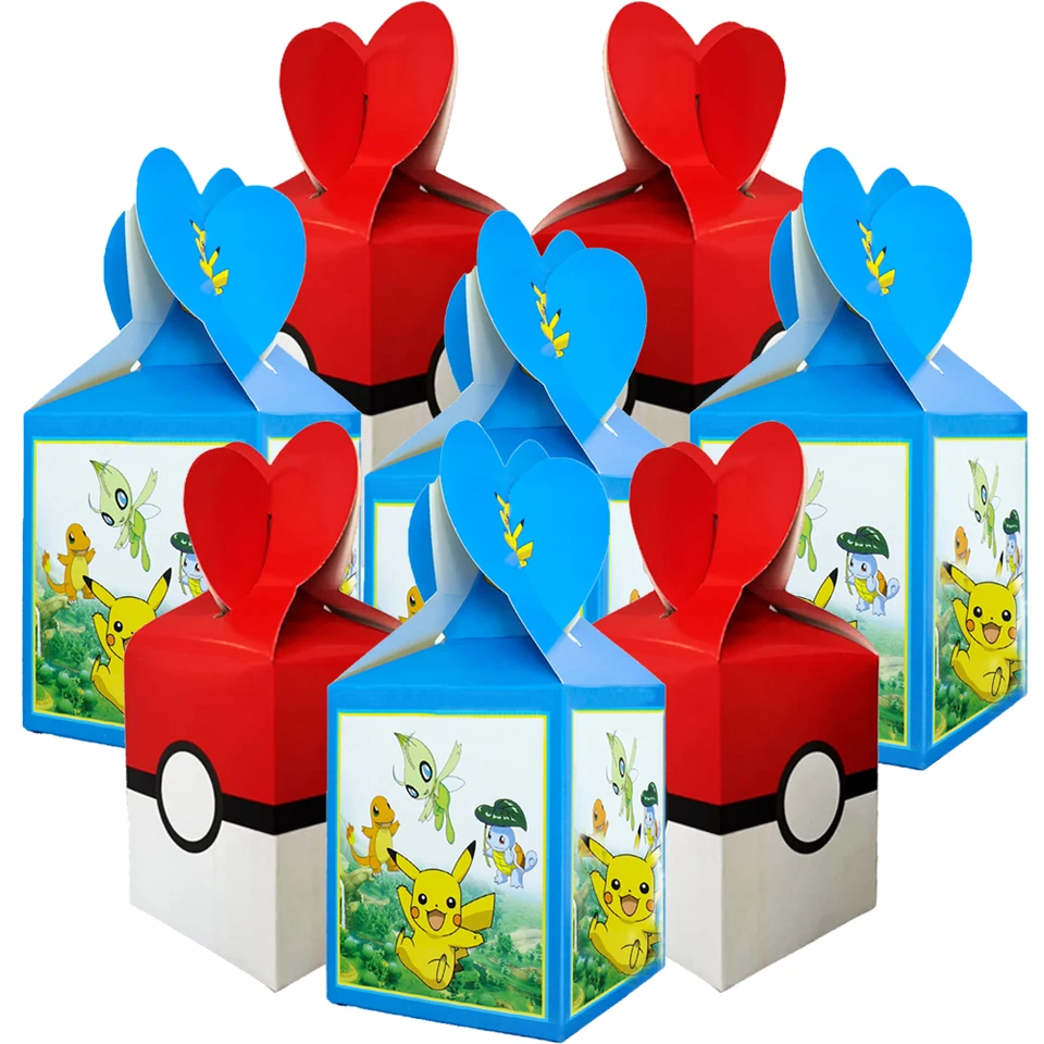 Sac d'emballage Pokémon pour enfants, sac cadeau à thème d'anniversaire,  cadeau de fête Pikachu, collation de bonbons, Salamèche, SLaura, jouet  cadeau - AliExpress