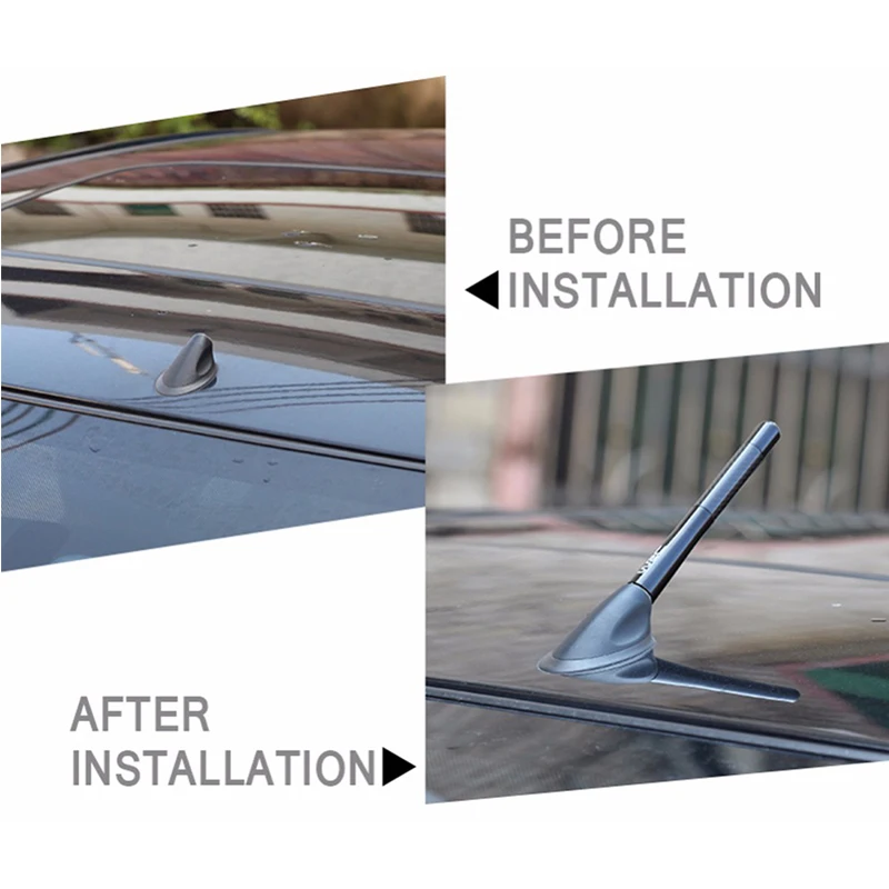 3.5cm/8cm/12cm Universal Car Short Radio Antenna Carbon Fiber Black Car Roof Antenna Radio Aerial FM/AM Metal Receiving Antennas car antenna