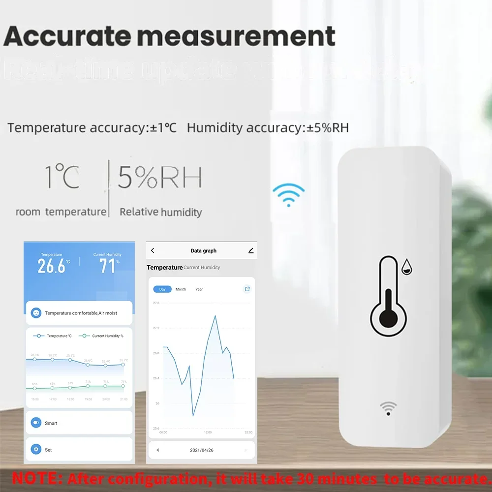 Smart Temperature Sensor Tuya Zigbee WiFi APP Remote Monitor For Smart Home Work With Alexa Google Assistant