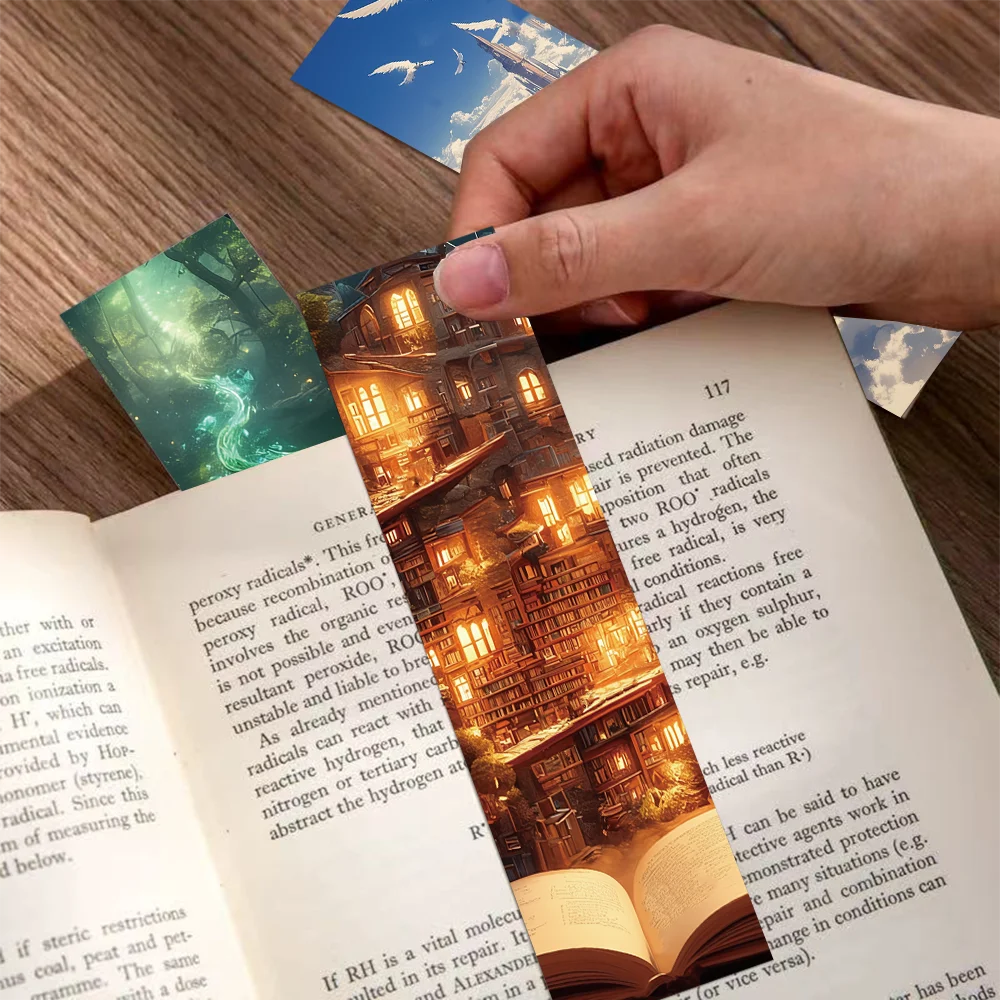 Floral Painting Bookmark Paper Bookmark Bookmark Page Holder Bookmark Holder 30pcs Fantasy Reading Bookmarks Student Books Book Page Marking Paper Card Creative Gift DIY Book Marking Message Card