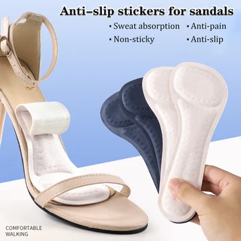 Sandali Solette Donna Solette con tacco alto Autoadesive Antiscivolo Traspirante Scarpe da sudore Cuscinetti Adesivi Morbido Cuscino Suola Inserti 1