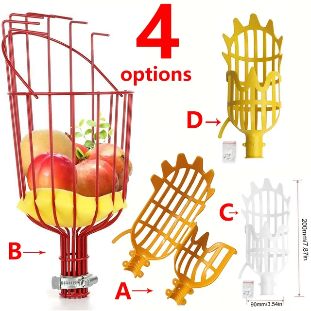 Metal/Plastic Fruit Picker Head Without Pole Fruit Collector Harvest Picking Apple Citrus Pear Garden Hand Tools 2