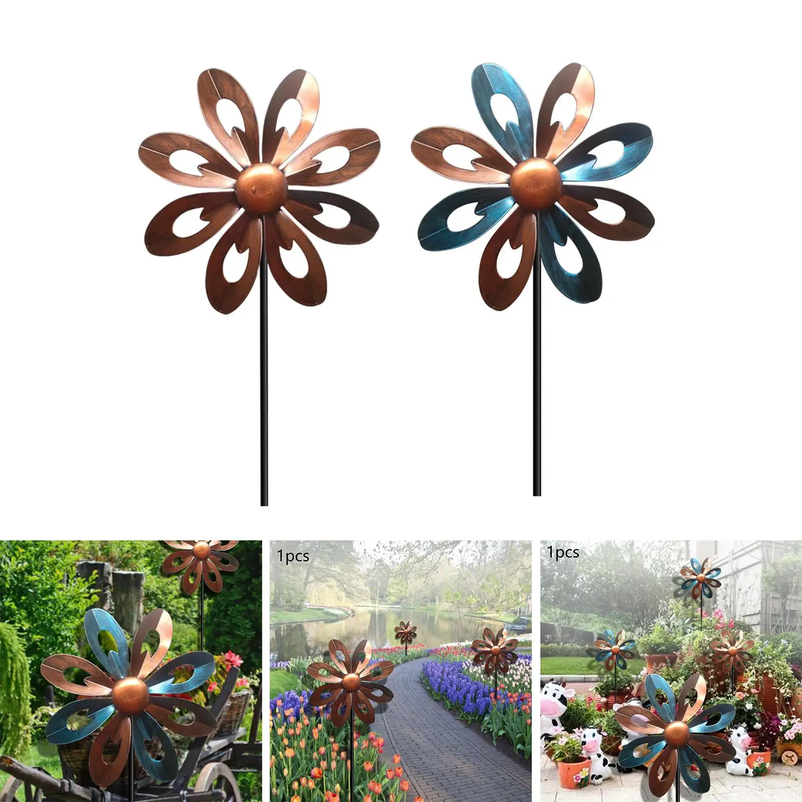 Outdoor Wind Spinner Wind Sculptures Rotatory Windmill Art Windmill Decorative