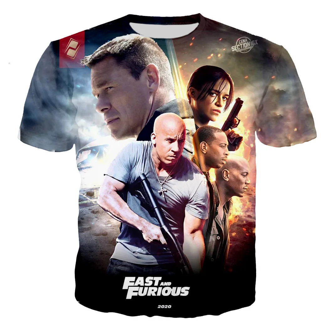 

2023 New Fast & the Furious 3D Printed T-shirts Men Women Summer Casual Harajuku Style Tshirt Streetwear Oversized Tops Tees