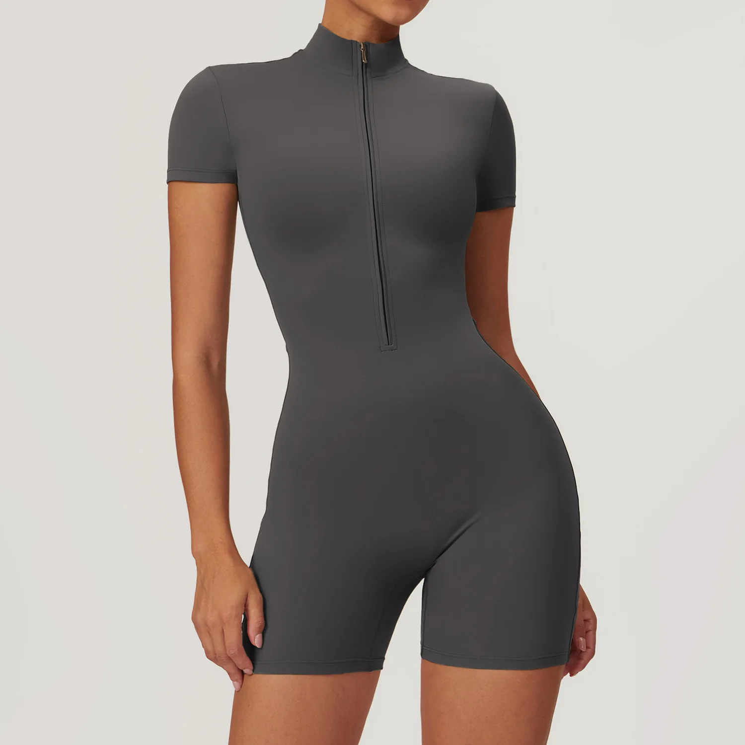 Summer Zipper Jumpsuits Short Sleeve Yoga Bodysuit Women's Yoga Set Gym Tracksuit Push-up Workout Clothes Dance Fitness Bodysuit gym workout set yoga set fitness set fitness jumpsuit sportswear set fitness one piece wear sports set