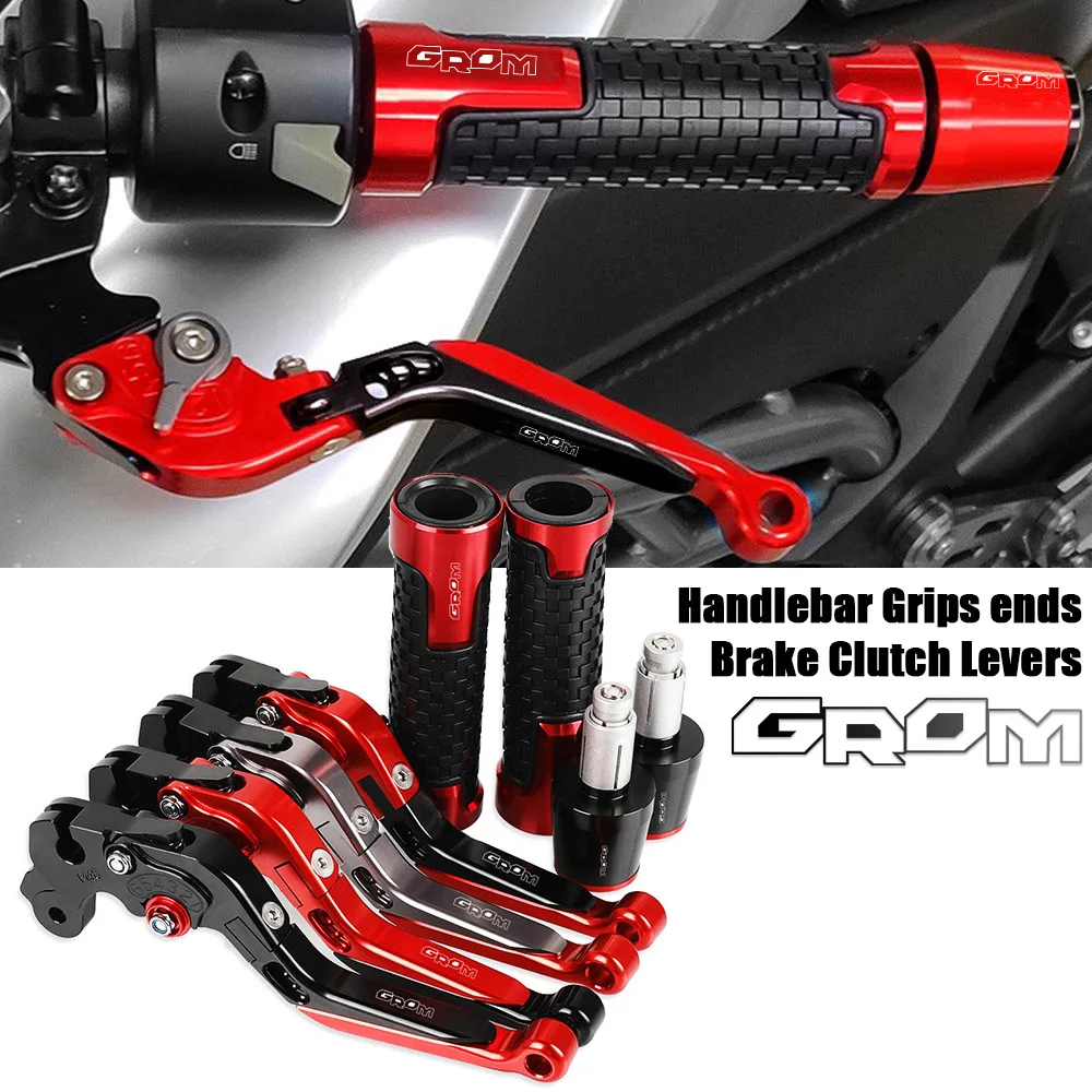 

For HONDA GROM MSX125 2014 2015 2016 2017 CNC adjustable Folding Extendable Brake Clutch Levers Handlebar Hand Grips ends