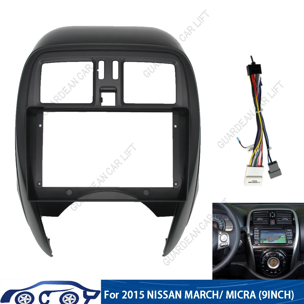 

9 Inch For Nissan MARCH/Micra K13 2013-2017 Car Radio Android MP5 Player Casing Panel Frame 2 Din Head Unit Fascia Stereo Dash