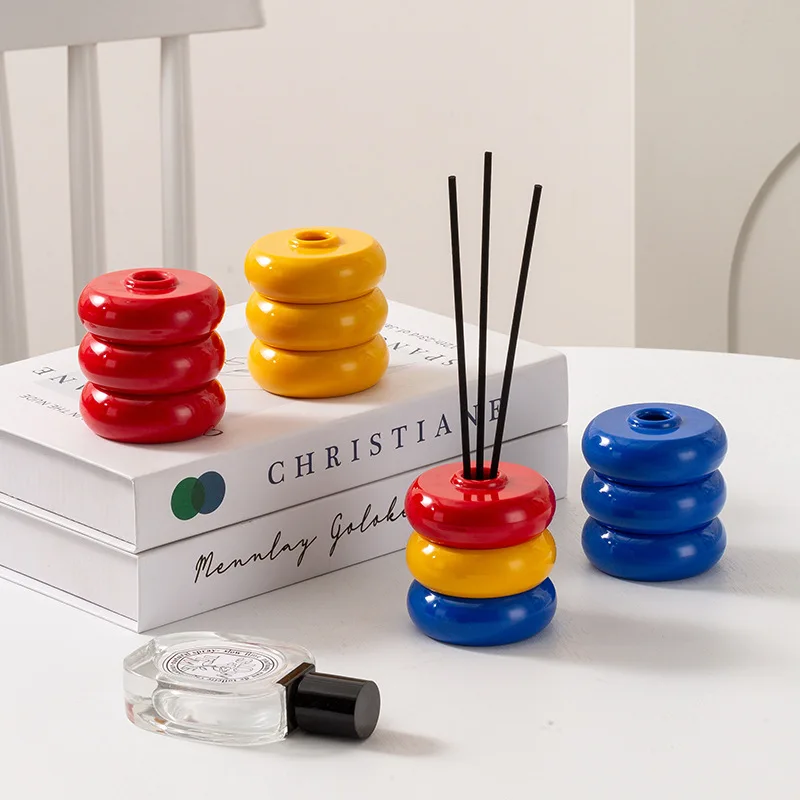 Nordic Style Desktop Ornaments Melamine Round Aromatherapy Essential Oil Aromatherapy Stick Decorative Bottle Jar