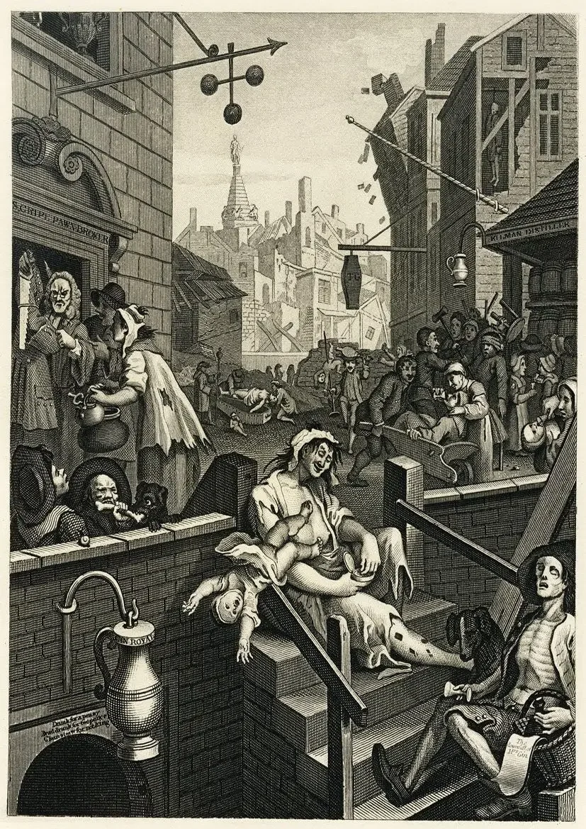 

William Hogarth: Gin Lane Silk Poster Decorative Painting Painting Calligraphy