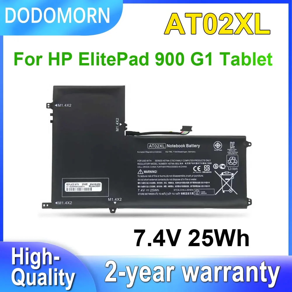 

DODOMORN AT02XL для HP ElitePad 900 G1, аккумулятор для планшета, телефон, 7,4 В, 25 Вт/ч, с номером отслеживания