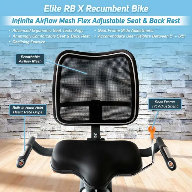 3G Elite RB X Recumbent Exercise Bike - Bluetooth Smart App Connectivity - Compact 49 3