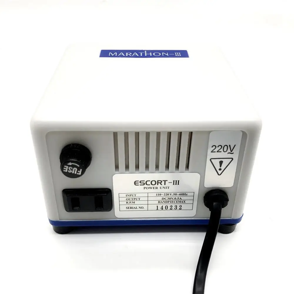 Marathon N3 Electric Manicure Machine Pedicure 65W Control Box 35000RPM 37L1 Handpiece Nail Drills Electric File Bits Kit 2