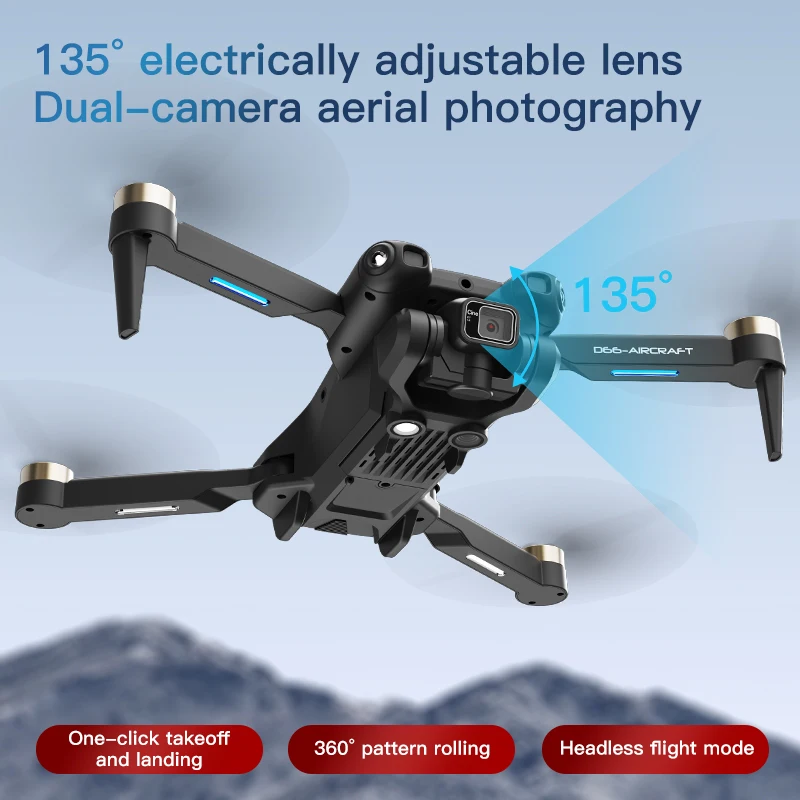 Drone pliable avec caméra 4K, moteur sans balais, évitement d'obstacles